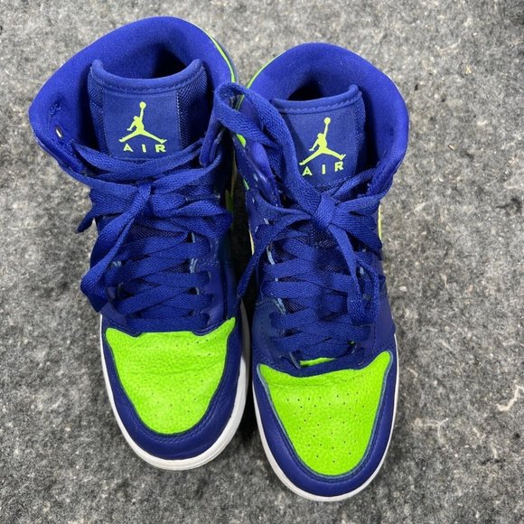 Nike Air Jordan 1 Retro High PS Kids Concord Electric Green Blue 705300-407 4.5Y - Picture 5 of 16